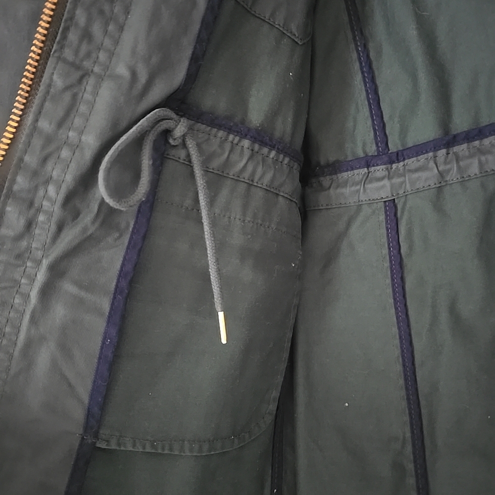 J. Crew Downtown Field Jacket XXS Army Green - Classic Utility Chore Coat Gold H - Picture 14 of 14